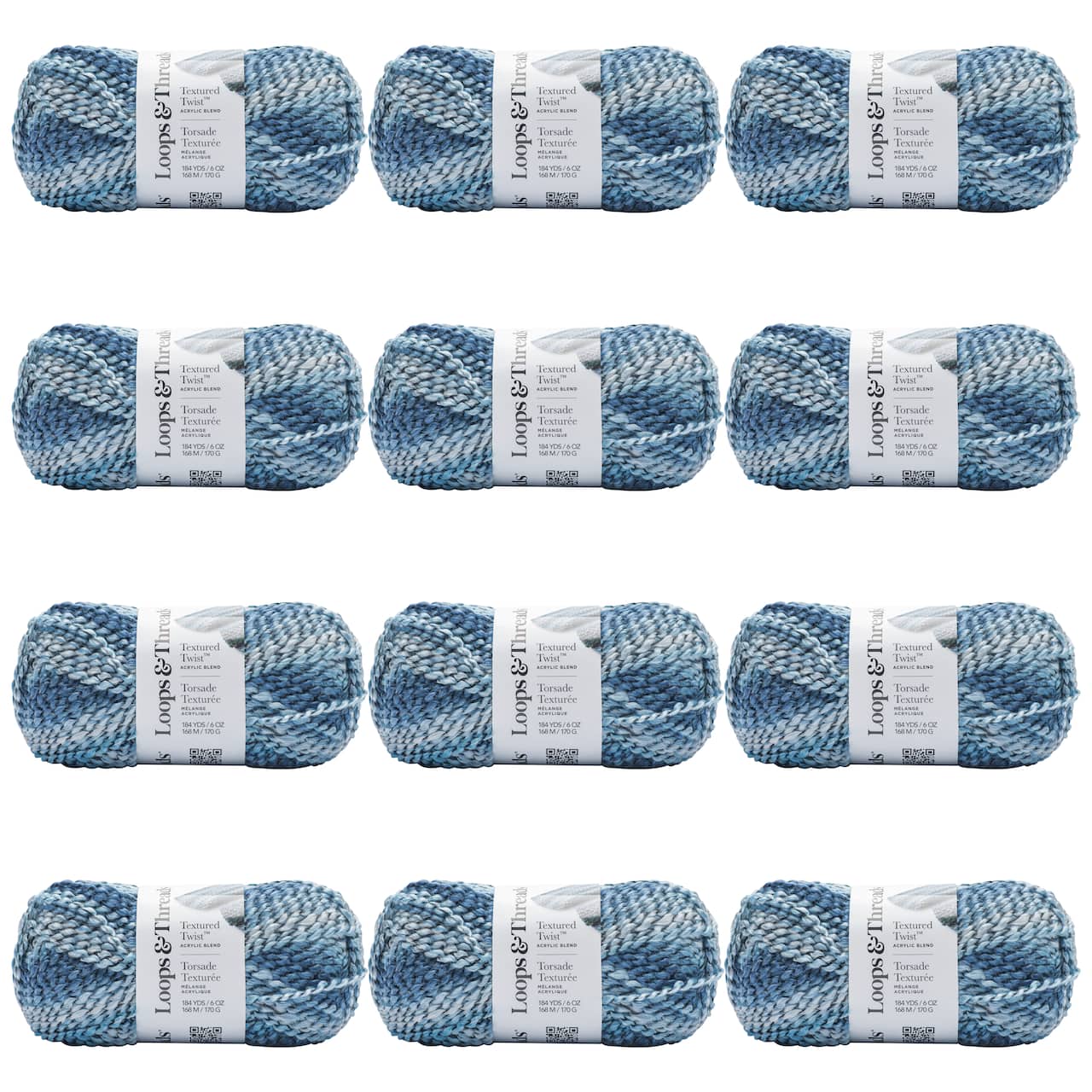 12 Pack: Textured Twist™ Yarn by Loops & Threads®